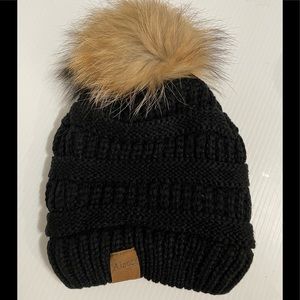 New Alepo Hat. Black with Pom